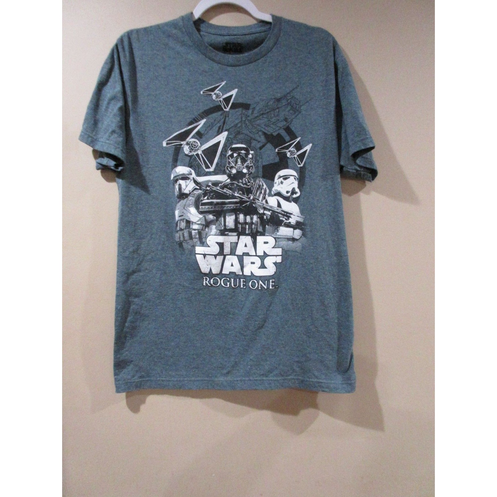 Star Wars Rogue One Graphic T-Shirt Men Med Gray Cotton Blend